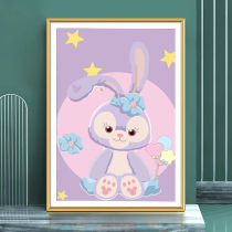 Cartoon anime cross stitch 2021 new embroidery living room purple rabbit vertical entrance small hand embroidery 2020