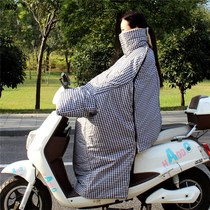 Electric car wind shield by riding on battery Moto thickened anti-rain PU kneecap double winter protective waist plus suede suit