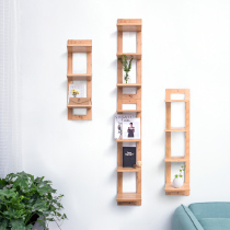 Nordic ins partition solid wood storage rack kitchen wall multi-layer bookshelf wall hanging wall shelf storage rack artifact
