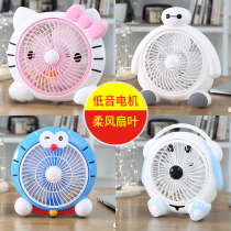 Small mini electric fan Student dormitory bed clip mute office desktop Desktop portable cartoon small fan