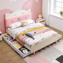 Lins wood childrens bed with drawer girl princess bed simple modern student single bed small apartment furniture