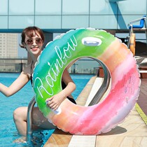 Swimming ring Adult Net red ins rainbow ring thickened inflatable lifebuoy boys and girls card passband handrail 1-3 years old