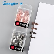 Guangbo fizz metal paper clip fashion creative paper clip student stationery rose gold silver file clip binding material storage clip bookmark creative cute office supplies