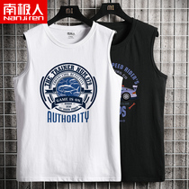 Antarctic sleeveless t-shirt men's vest sports summer tide printed cotton bottoming inside wear ridge wide cut shoulder undershirt tide
