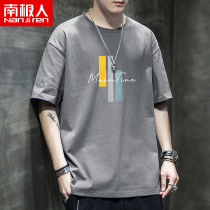 Antarctic people 2021 summer new cotton printing couple short-sleeved t-shirt mens half-sleeved clothes top bottoming shirt