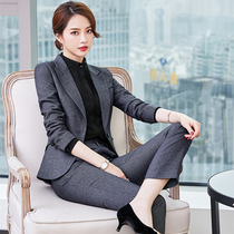  Autumn high-end professional clothing fashion white-collar temperament workplace work sales department overalls suit formal womens suit