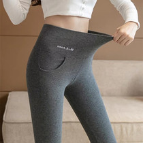 Gray leggings womens spring and autumn thin waist waist thin feet can wear nine-point elastic large size leggings