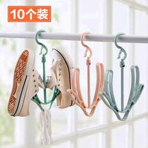 Creative Wind double balcony shai xie jia multifunctional hanging shoes of liang xie jia adhesive hook liang xie jia sub-liang shai jia