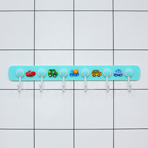 Cartoon small car key hooks into the house creative powerful viscose-free perforated door back with multifunction sticky hook