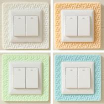 Switch wall sticker protective cover no-paste soft silicone luminous 86 type switch socket decorative cover Nordic simplicity