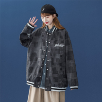 Fat mm baseball uniform female ins tide loose American hiphop jacket spring and autumn 2021 new large size womens jacket