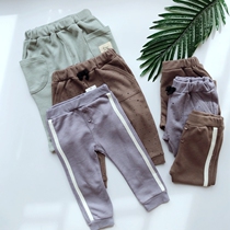80-100 days Single spring Summer thin section Long pants Sports pants Huffag loose casual pants Children big fart pants