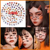 100 Halloween cartoon tattoo stickers cute pumpkin skull stickers for childrens little bat tattoo stickers