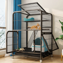  Cat cage Household indoor cat villa large free space with toilet integrated cat house two-story cat cage cat nest
