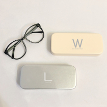 Letter glasses case portable female anti-pressure ins tide Chinese style creative retro custom myopia sun simple