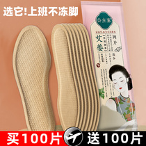 Princess home 100 pieces of hot insole female self-heating 12 hours warm feet winter warm foot paste Wormwood heating insole