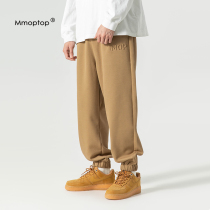 Mmoptop American heavy pants men spring and autumn tide bean foot sweatpants college wind casual pants men