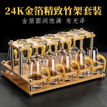 Gold foil white wine goblet wine dispenser Household crystal glass wine glass set Luxury high-end Chinese creativity