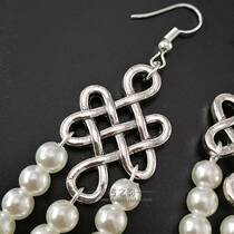 Mongolian characteristic earrings acrylic retro long chain ethnic minority wind beaded Mongolian clothing ornaments earrings