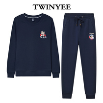 Little Bear Round Neck 2021 Sweatshirt Sports Set Women Two Piece Loose Large Size Spring and Autumn Casual Fashion Sportswear