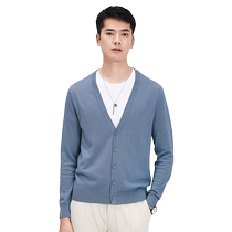 (Town shop Baby)Spring mens knitted cardigan V-neck sweater line clothing casual fashion trend base shirt