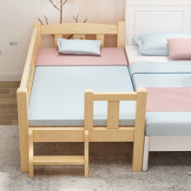 Solid wood crib Newborn multifunctional bb baby crib splicing large bed widened bedside childrens bed with guardrail