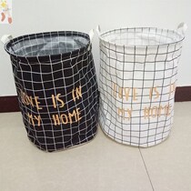 Nordic cotton linen fabric large storage barrel zakka sundries toys dirty clothes basket home waterproof folding bucket