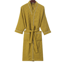 Autumn if it is pure cotton bathrobe male and female cotton cotton cotton bath clothes soft and absorbent speed dry spring autumn winter 5 stars hotel beauty sleepwear