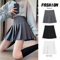 Grey Plexu Skirt Woman Half Body Dress Short Skirt Spring Autumn Summer 2022 Students High Waist Display Slim Fit a Hip Skirt