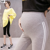 Pregnant women bottoming Capri pants early pregnancy elastic pants 150cm maternity wear high summer thin short