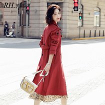 Windbreaker womens long 2021 spring and autumn new Korean version loose double-breasted jacket temperament high-end over-the-knee British style
