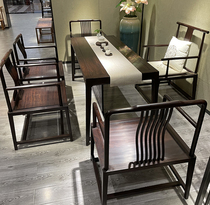 New Chinese Modern Simplicity Mediameditation Black Sandalwood Tea Table And Chairs Composition Office Utilf Tea Table Solid Wood Tea Table