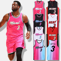 Heat team Wade Jersey No. 3 City version basketball uniform mens and womens sports basketball jersey team uniform custom class uniform