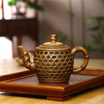 Yixing purple sand pot Taiwan reflux pot Famous handmade small capacity tea pot Kung Fu tea set Warm water cup