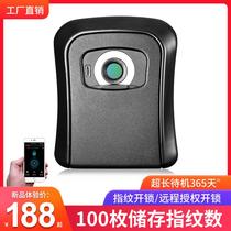 Decoration fingerprint password key box remote cat eye key box homestay door wall-mounted storage code lock anti-theft