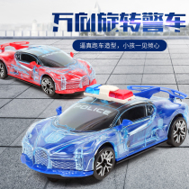 Childrens police car toy sound and light inertia electric dancing rotating universal boy toy car resistant to fall baby car