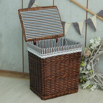 Storage basket Rattan woven dirty clothes storage basket Dirty clothes basket Willow woven dirty clothes basket Toy storage basket Woven basket with lid