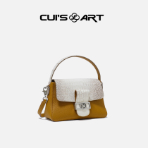 Cuis imported crocodile leather color matching baguette 2021 new shoulder portable messenger bag bag female summer niche customization