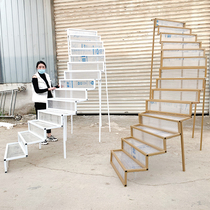 New wedding props iron rotating stairs ladder festive decoration wedding stage scene layout supplies