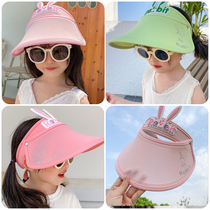Childrens sun hat Big brim sun hat Baby Korean fashion sunscreen hat Empty top hat for girls summer hat for women