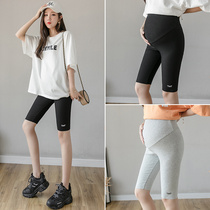 Plus size pregnant women's five-point pants summer thin leggings casual belly Joker pants plus fat fat sister 200kg