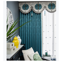 Red Star Meikailong Long Ran soft high precision Chinese style simple modern light luxury high precision full blackout curtain customization