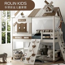 ROLIN KIDS Le Ling safety childrens all solid wood home Nordic style child fun climbing ladder Tree house bed