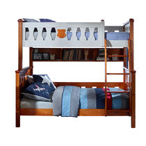 Ximengbao childrens bed full solid wood mother bed American childrens high and low bunk beds_rice dot Bordeaux series