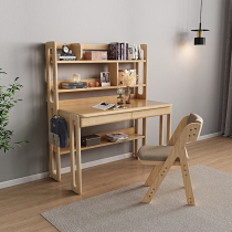 Zhongpai solid wood desk Nordic desktop computer table and chair combination home simple student learning table bedroom small table