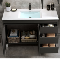 Jiu Mu A2200-011A-2 hanging easy to clean glazed one-body simple mirror cabinet hanging bathroom combination cabinet