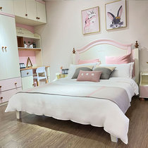 (Nanming) I love my family's modern luxury and simple M8A900 bookstore children's bed pink series