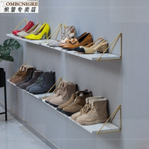 Golden wall shoe store shoe rack Clothing store Nail shop storage display rack Shop bag rack Shoe rack display rack