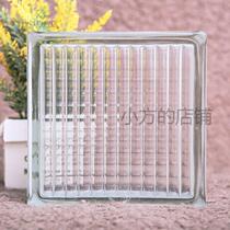 High-grade ultra-white parallel grain glass brick transparent glass brick porch partition transparent square partition wall