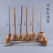 Unlacquered bamboo integrated wine tasting spoon drinkerware hanging wine spoon funnel bamboo wine spoon